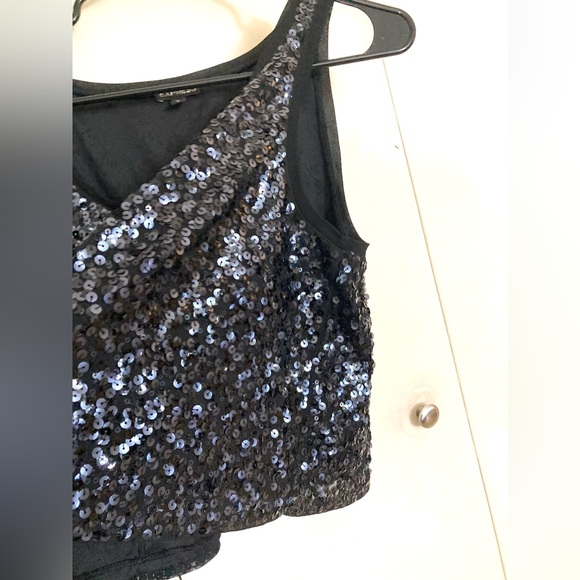 Express Sequin Crop Tank Top/Size L - Picture 7 of 15